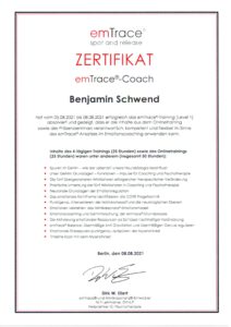 emTrace Coach Benjamin Schwend kNOwLimits